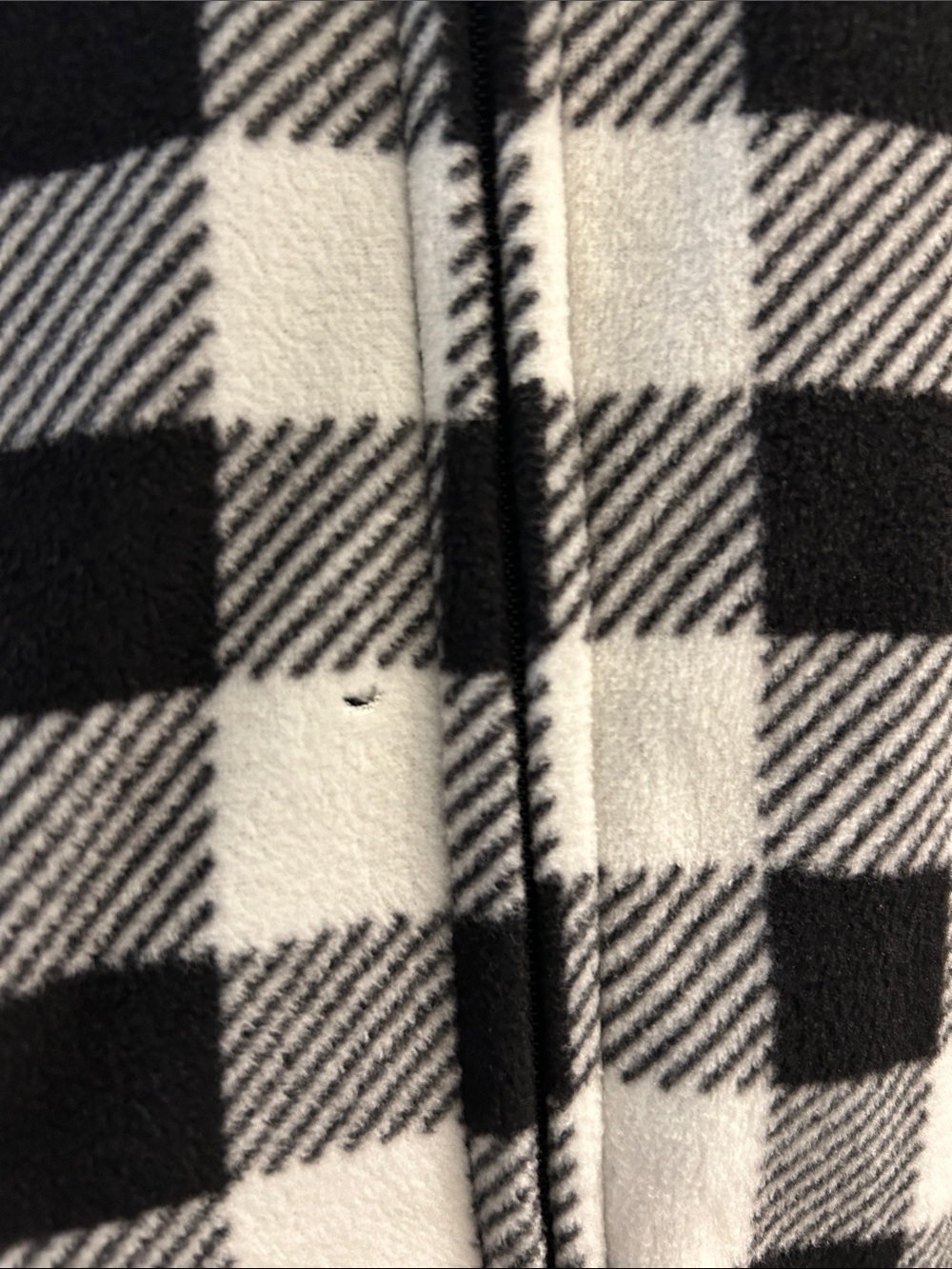 The Children's Place Black and White Buffalo Check Hooded Pajama Onesie - Picture 3 of 7
